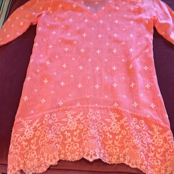 johnny was salmon eyelet blouse - Picture 6 of 6